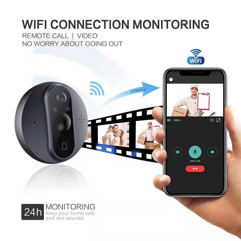 Tuya App 4,3 Zoll Wireless WiFi IP Türklingel Video Tür sprechanlage Gegensprechanlage visuelle Tür betrachter