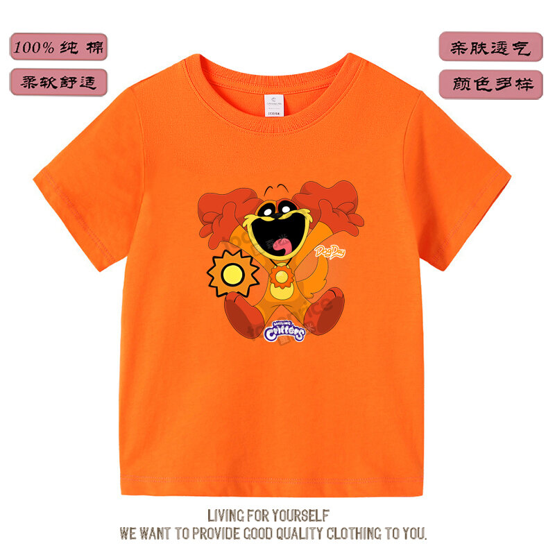 Playtime Chapter 3 camiseta de The Smiling Critters para niños y niñas, camisetas de Anime de dibujos animados, camisetas Harajuku, camisetas de manga corta de verano