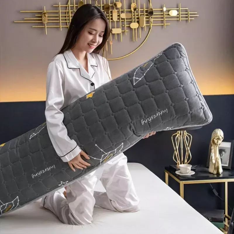 Funda de almohada acolchada de Color sólido, ropa de cama de diseño largo, funda de almohada para el cuerpo, estándar saludable, 48x120cm/48x150cm/48x180cm