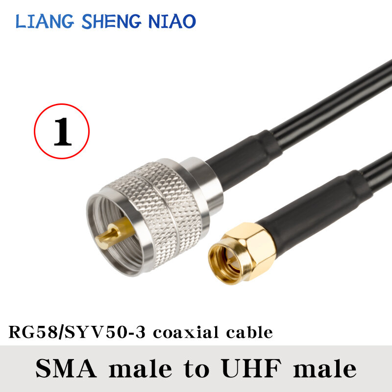 Cable RG58 UHF SO239 PL259, conector hembra a SMA macho, Coaxial RF, recto, uhf a sma a uhf, 0,3 m-50m