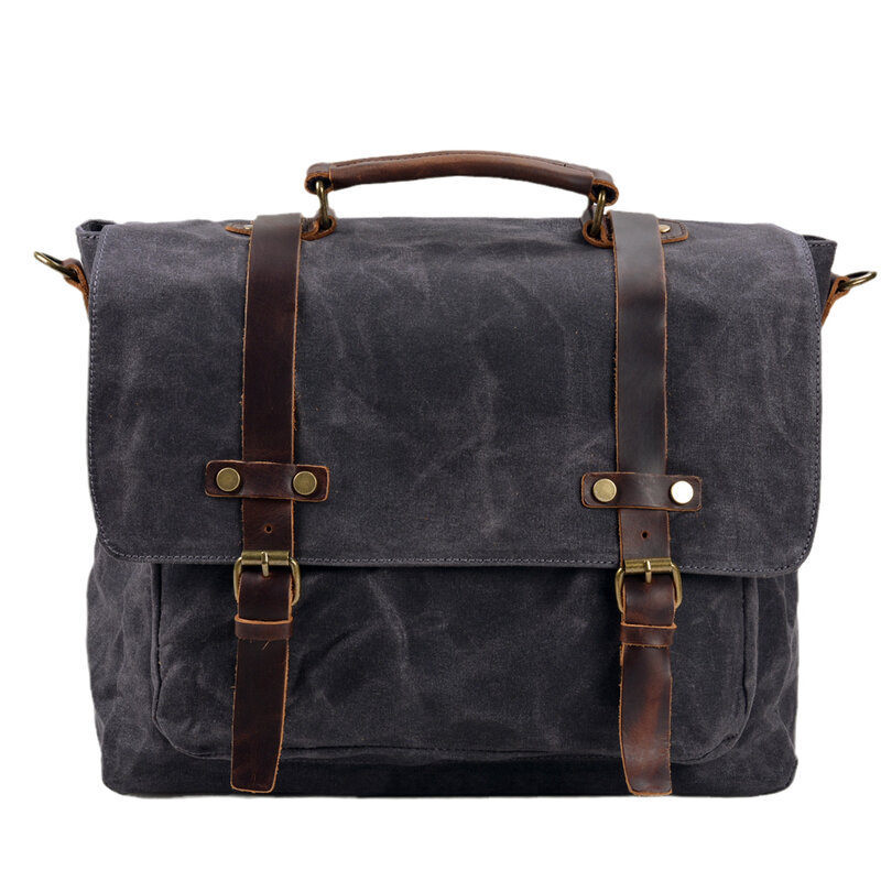 Bolso de un hombro informal Vintage, maletín de negocios al aire libre, bolso cruzado para portátil