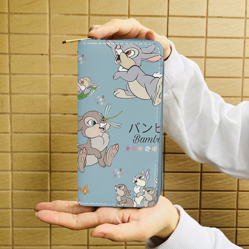 Disney Thumper Rabbit Bambi W5999, maletines de Anime, monedero con cremallera de dibujos animados, monederos informales, bolso de almacenamiento para tarjetas, regalo