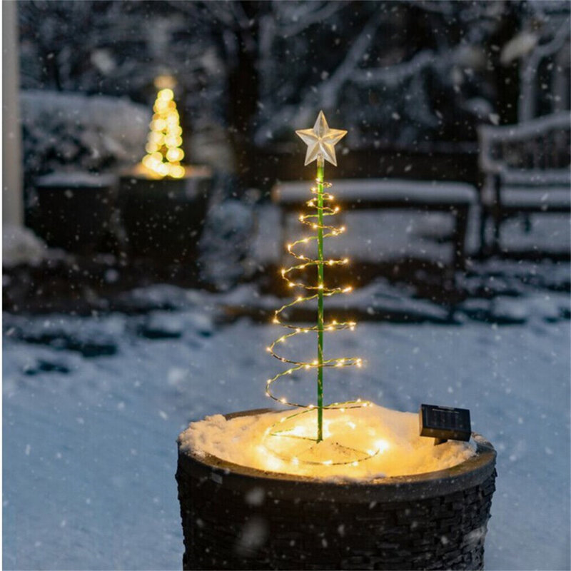 Luz Solar LED colorida para exteriores, 2 modos de iluminación, impermeable IP65, árbol de Navidad, decoración de jardín de Año Nuevo