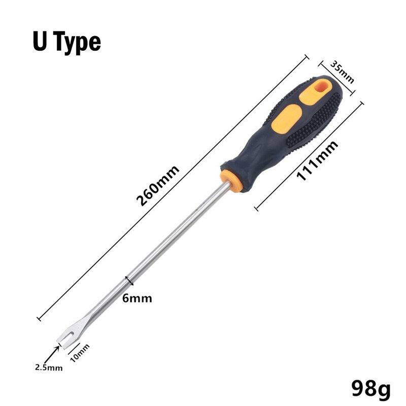Alat pelepas kuku tipe U V, alat pelepas kuku, obeng tipe U V 260mm untuk bengkel rumah, pegangan Anti selip