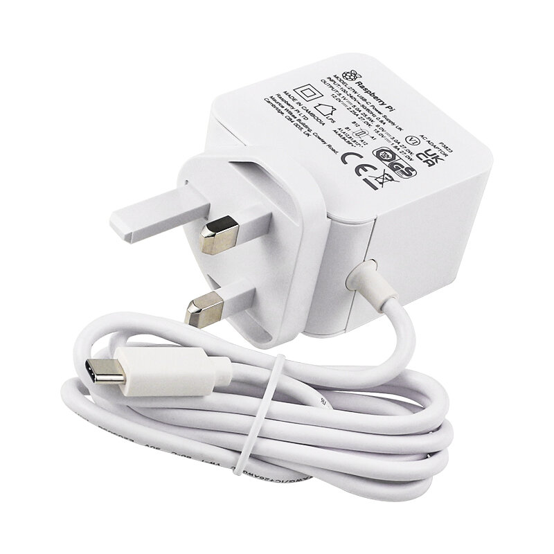 Official Raspberry Pi 27W USB-C Power Supply 5.1V 5A Compatible for PD Charging EU US UK Plug for Raspberry Pi 5