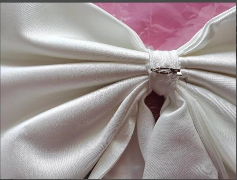 Pernikahan Satin dapat dilepas pita kereta dapat dilepas untuk gaun busur besar Boho pengantin Overskirt