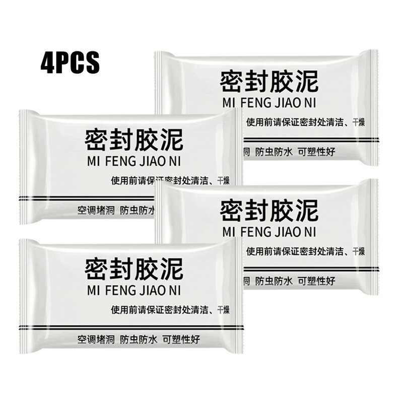 4pcs Wall Hole Sealing Cement Clay Sealant Cover Cracks Waterproof Repair Air Conditioning Hole Sewer Sealing Mending Plasticine