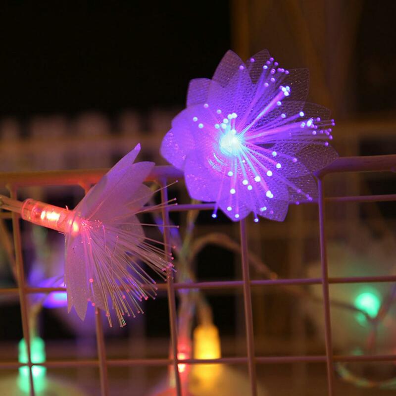 Bateria alimentado fadas luzes para atmosfera festiva, colorido LED string luz, flores artificiais, a pilhas para os namorados