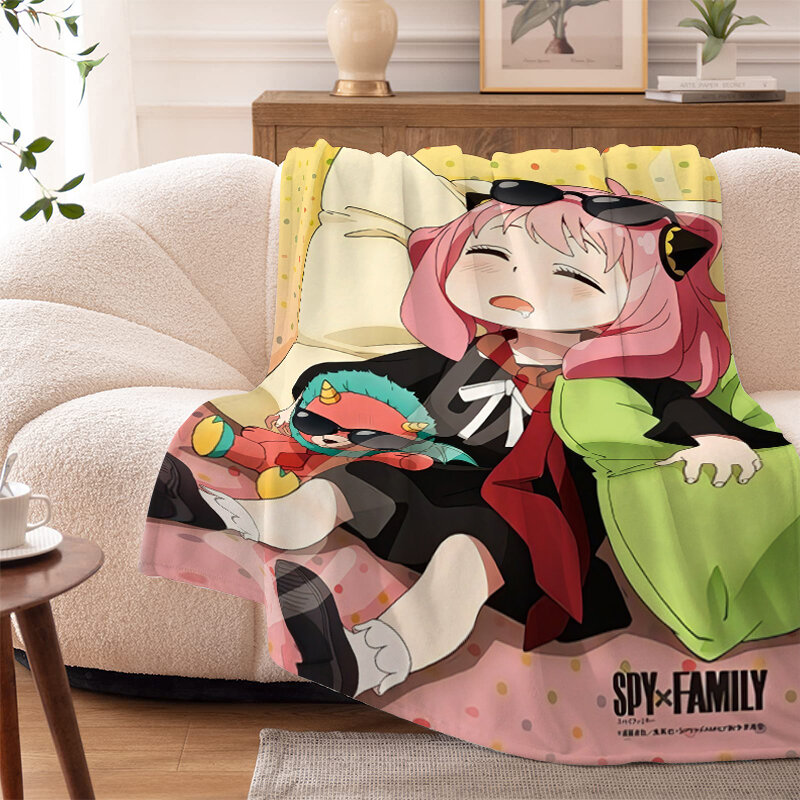 Benutzer definierte Decke Sofa S-Spy × Familie warmes Knie Bett Fleece Camping Nickerchen Winter Anime flauschige weiche Decke für Winter Mikro faser Bettwäsche