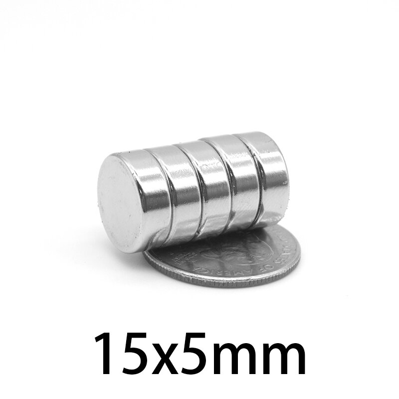 2/5/10/20/50 sztuk 15x5 okrągłe mocne silne magnesy magnetyczne 15mm X 5mm trwałe neodymowe magnesy 15x5mm magnes wyszukiwania dysku 15*5