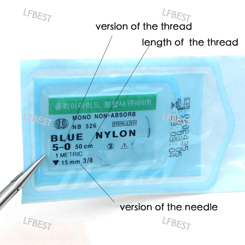 Aguja de sutura de doble párpado, producto importado de Corea del Sur con línea de sutura Nano sin trazos, con hilo de polímero de aguja de sutura