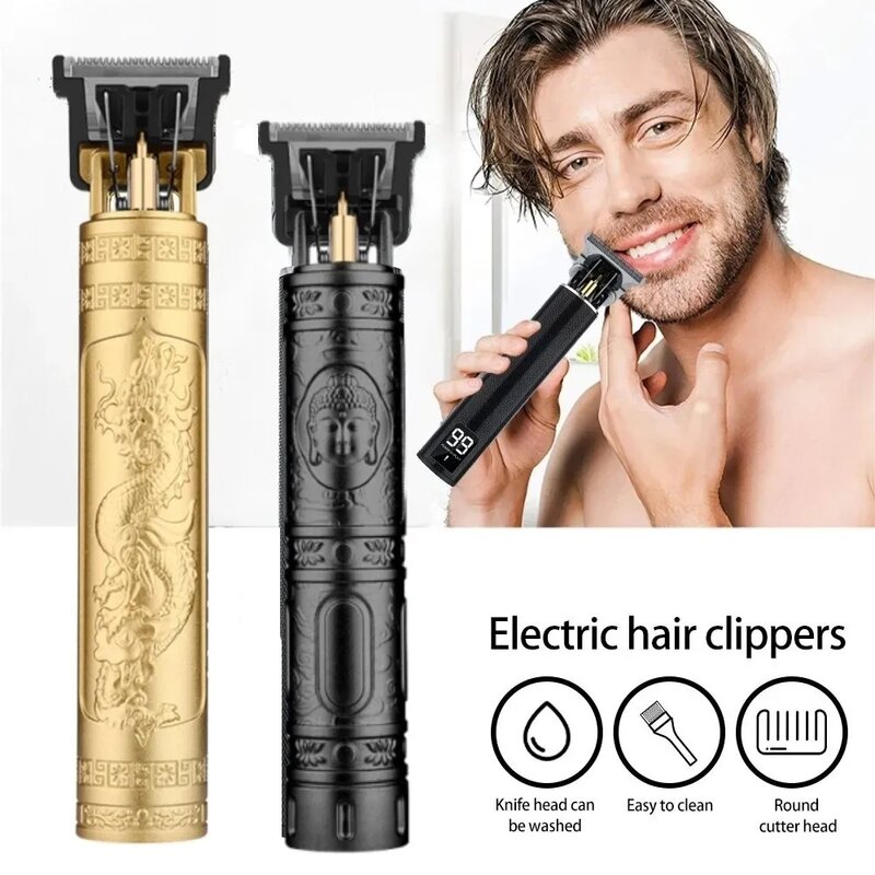 Profissional sem fio cabelo aparador para homens, máquina de corte do cabelo, barbeiro Clipper, USB, novo, 2024