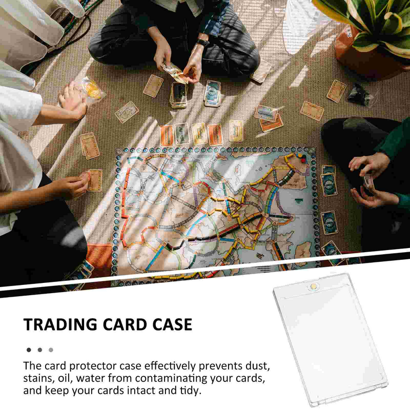 Casing kartu perdagangan magnetik, 2 buah pelindung kartu akrilik lengan keras kartu olahraga