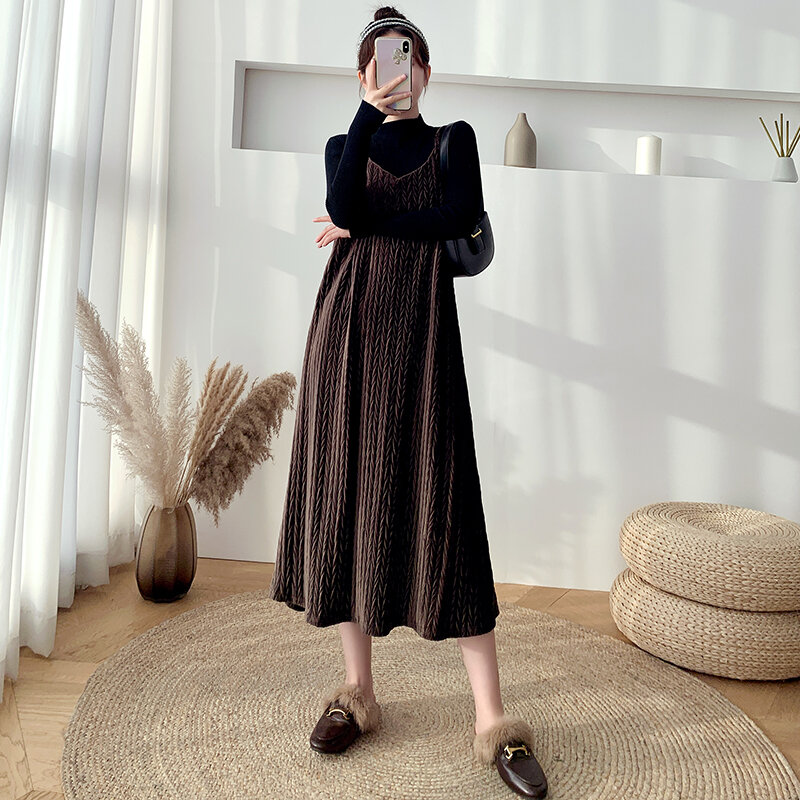 エレガントな女性のノースリーブドレス,新しい春と秋の服,長袖のトップ,ツーピースセットbd881,2023