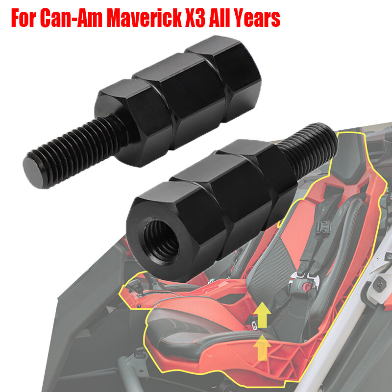 2 Buah Peninggi Kursi 1.77 ''Paduan Aluminium untuk Can-Am Maverick X3 2018-2021 X3 Max R RR/900 HO 2018 Hitam atau Perak Pengangkat Kursi UTV