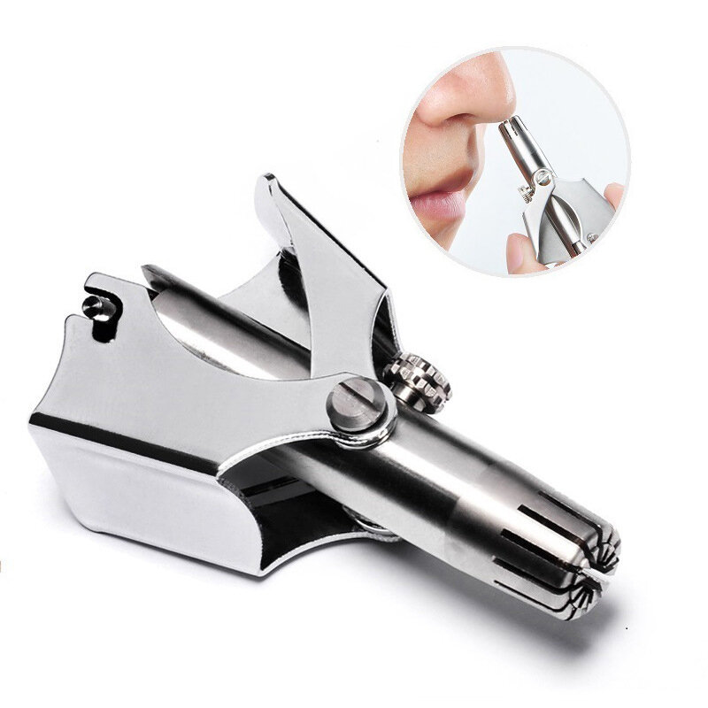 Manual Nose Hair Trimmer Stainless Steel Hand Trimmer for Men Washable Portable Nose Hair Removal Machine Nodular Eliminato
