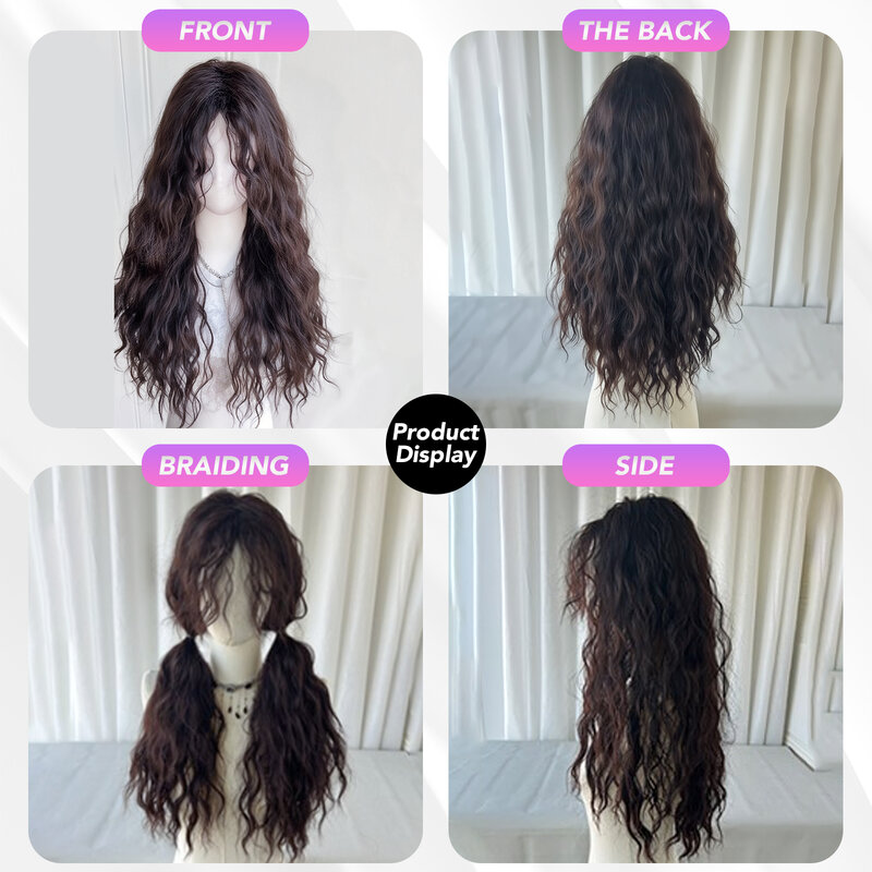 MEISU 24-дюймовые волнистые волосы парик синтетический парик термостойкий не блестящий натуральный мягкий косплей парик для женщин