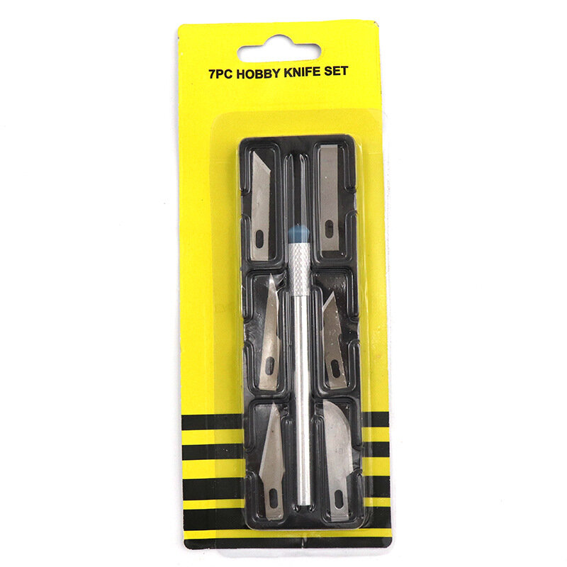 7 szt. Nóż do rzeźbienia i zestaw długopisów metalowe narzędzia do skalpel zestaw noży noże grawerskie ostrza PCB DIY narzędzie do napraw ręcznych