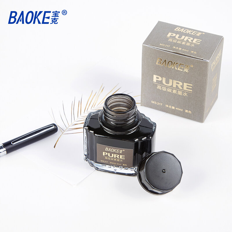 BAOKE-pluma estilográfica de carbono MS217, tinta negra, 40ml