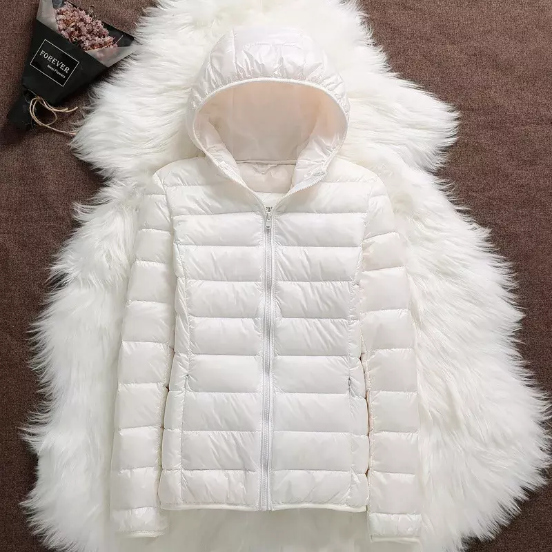 Jaket Puffer wanita, 15 warna ukuran besar 5xl 6xl 7xl 2023 baru musim semi musim gugur mantel bertudung sangat ringan dapat dibungkus