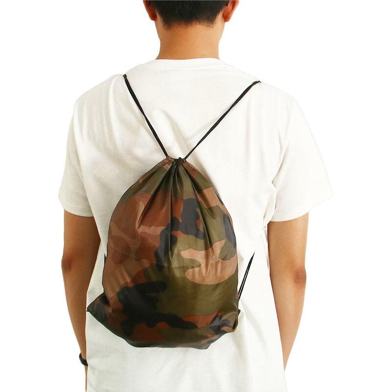 Small Unisex Thicken Gym Travel Shoes Clothes Storage Portable Sports Bag Oxford Bag Camouflage Drawstring Bag Backpack