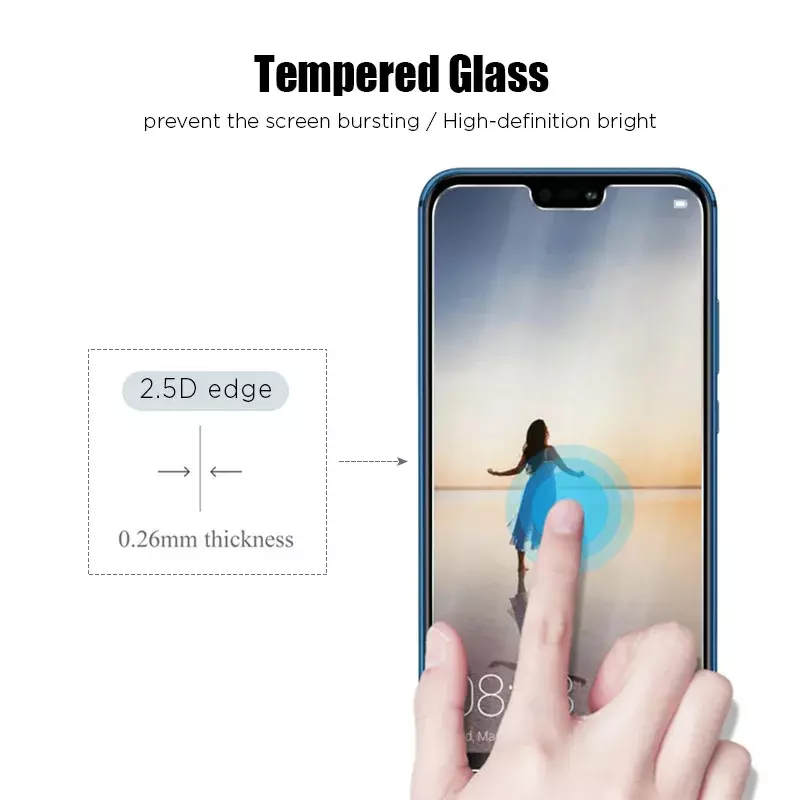 Protecteur d'écran pour Huawei, 3 pièces, en verre, pour modèles P30, P40, P20, Mate 20 Lite, Y6, Y7, P Smart Z 2019, 2018, Nova 3
