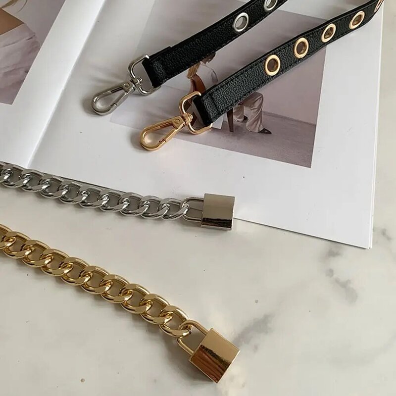 Fashion Punk Style PU Leather Waist Chain Thin Belt Waistband Waist Belts