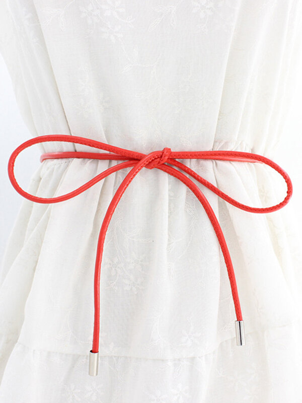Ceinture JOThin en cuir à lacets pour femme, ceinture élégante pour femme, décoration simple, nœud papillon pour robe, offre spéciale