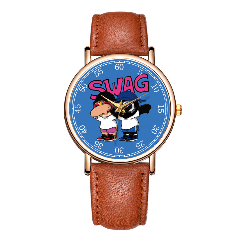 Relógio quartzo temperamento simples feminino, relógios de desenho animado animal, relógio de moda, alta qualidade