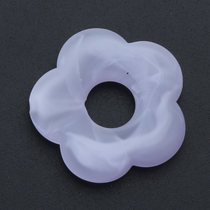 Y1UE – pendentifs en acrylique creux, cinq pétales, fleur mate, perle, ornement, facile à utiliser