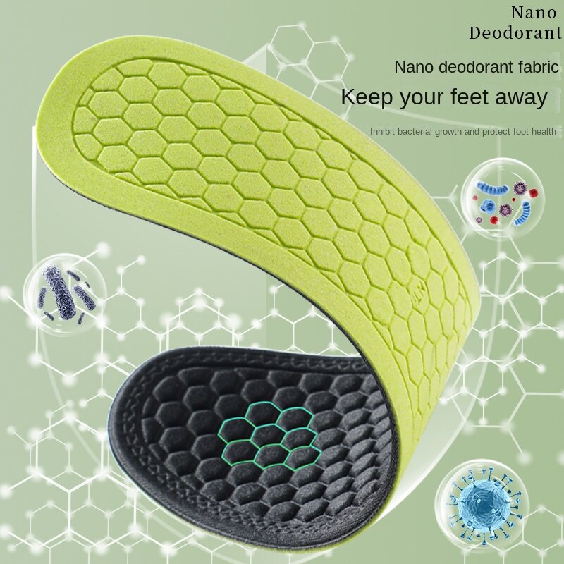 Ортопедические стельки унисекс из пены с эффектом памяти, дезодорирующие, впитывают пот, мягкие антибактериальные аксессуары для обуви, 2 шт.