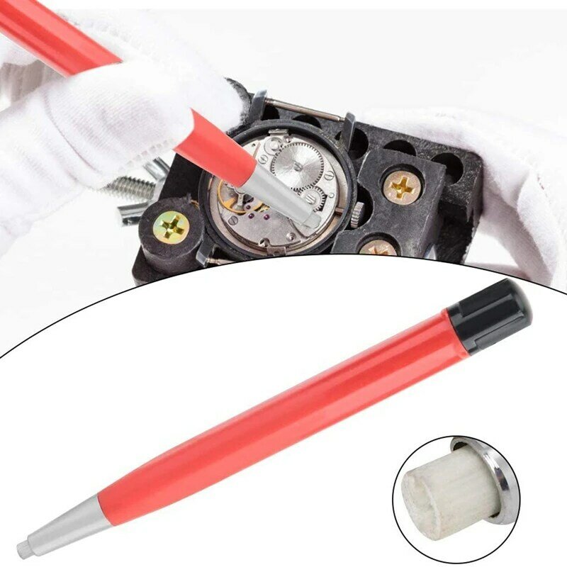 Stylo brosse pratique pour l'élimination de la rouille de la montre, fibre de verre, laiton, acier, outil de polissage des rayures propres, outil de réparation de pièces de montre