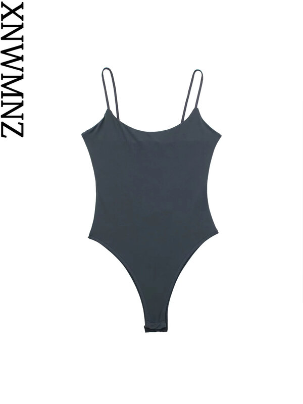 XNWMNZ 2023 wanita modis bertali atasan kasual serbaguna tali tipis Slim Fit wanita Chic Bodysuit