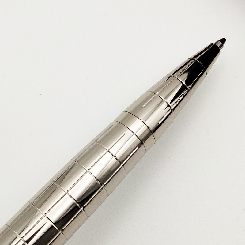 Luxury Metal Silver Checkered PP Ballpoint Pen Fashion Writing Supplies Business Office And School（No Box）Nautilus Cufflink