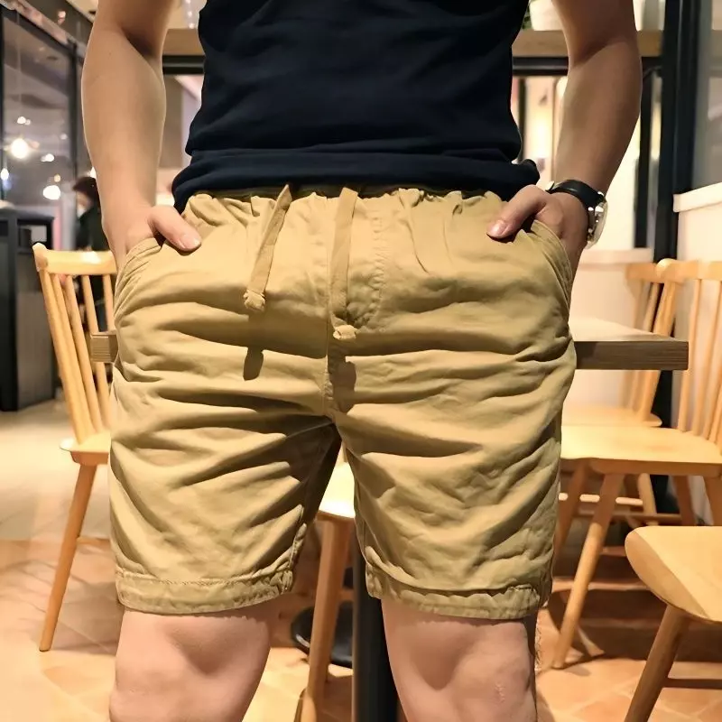 Pantalon court camouflage pour homme, bermuda slim, short cargo de luxe avec ficelle, poche avant, confortable et décontracté