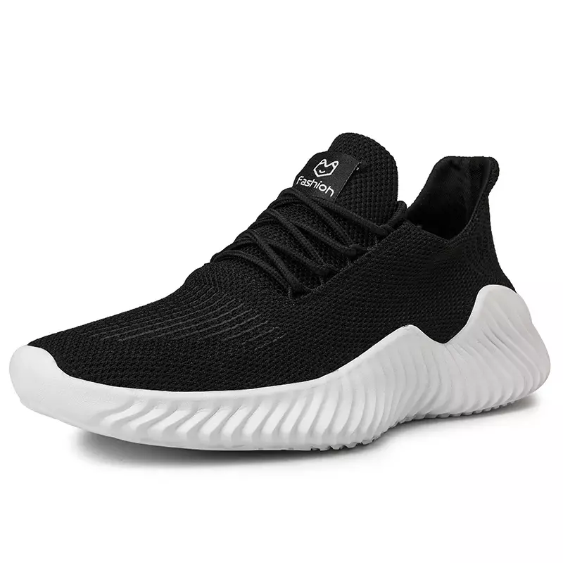 Hot Sale Men Shoes Comfortable Mens Casual Shoes Breathable Lightweight Sneakers Black Gray White Big Size 39-47