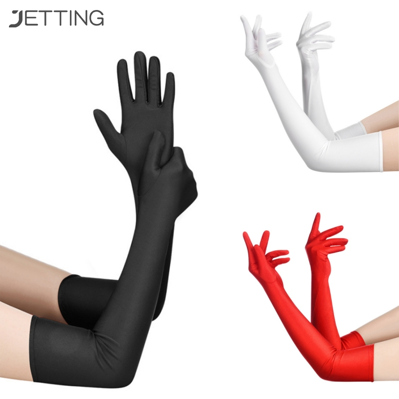 Женские эластичные длинные перчатки из спандекса для защиты локтя от солнца
