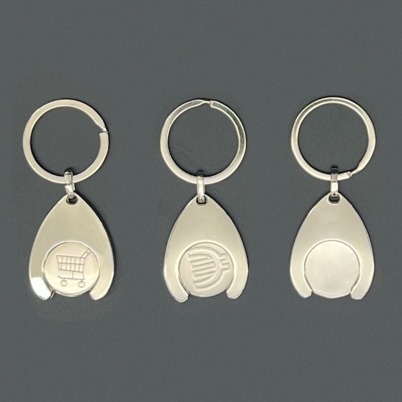Porte-clés Portable avec panier/Euro/jetons vierges, pendentif en métal Durable, porte-monnaie pour épicerie, livraison directe