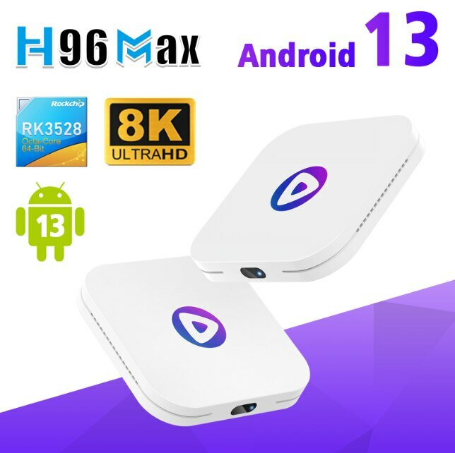 H96MAX M1 Set Top Box Android 13 Quad Core, TV Box pintar Android 13 Rockchip 3528 mendukung 4K Video Decoding pemutar Media 4.0