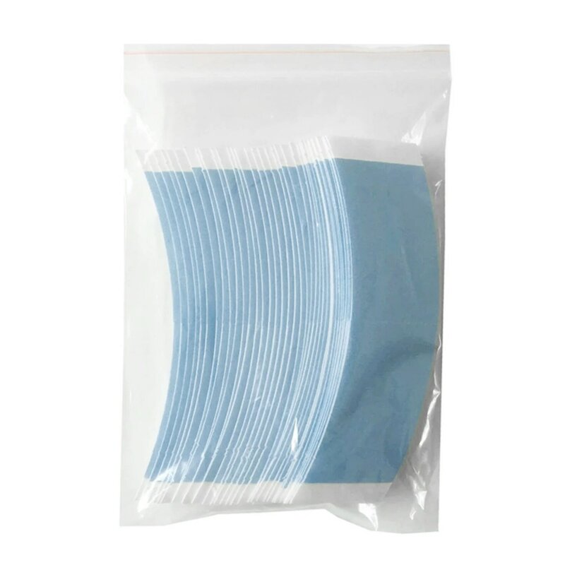 72 buah/lot pita Wig ekstensi dua sisi kuat biru pita tetap pita sisi ganda busur untuk perekat Wig renda rambut