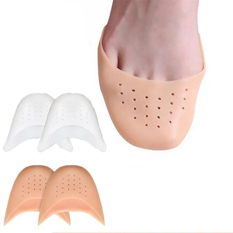 Não-Slip Silicone Toe Protector Pads, macio e respirável Toe Covers, Metade Inserido Foot Care Pad, espessado, 1 Par
