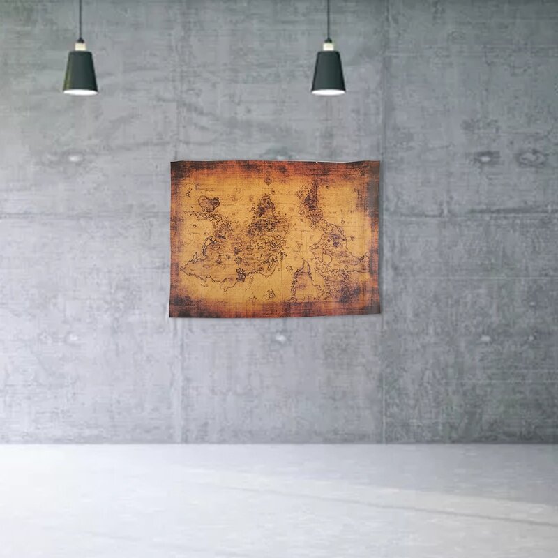 ملصق ورقي كبير بتصميم عتيق على شكل كرة أرضية لخريطة العالم القديم مقاس 71 × 51 سم