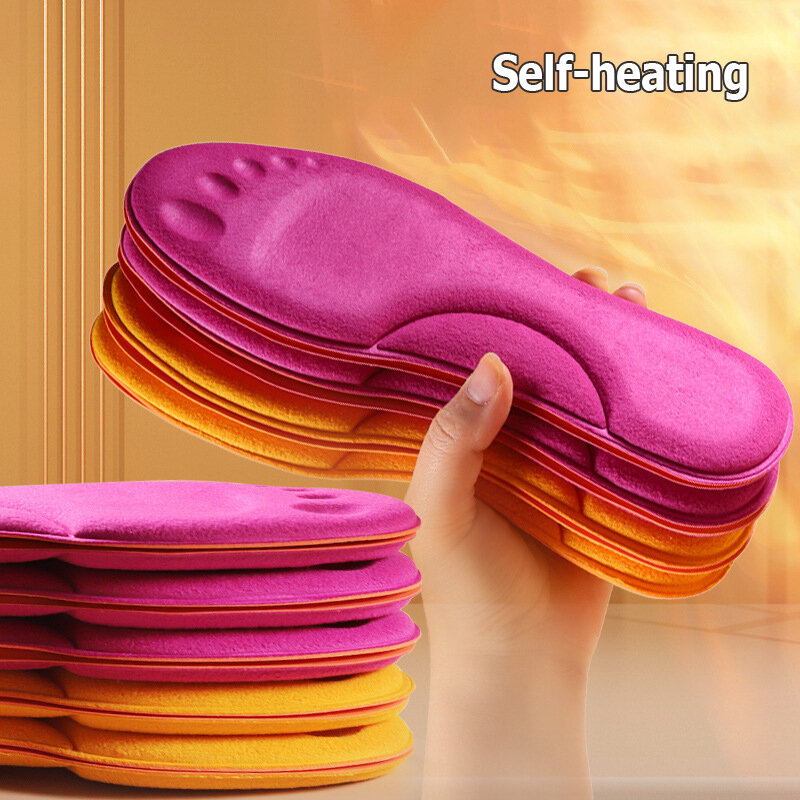 Foot Massage Thermal Thicken Insole Memory Foam Shoe Pads Winter Warm Men Women Sports Shoes Self-heated Insoles Pad Accessories