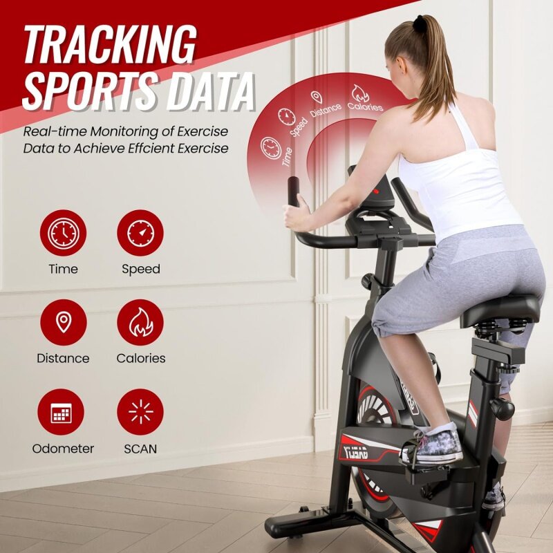 Exercise Bike-Indoor Stationary Bike for Home Gym,Workout Bike With Belt Drive,Cycling Bike With Digital Display & Comfortab