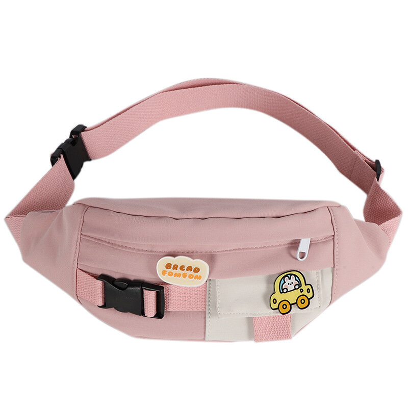 Холщовая забавная сумка для девочек, однотонная Милая нагрудная Сумочка через плечо, поясной кошелек для женщин