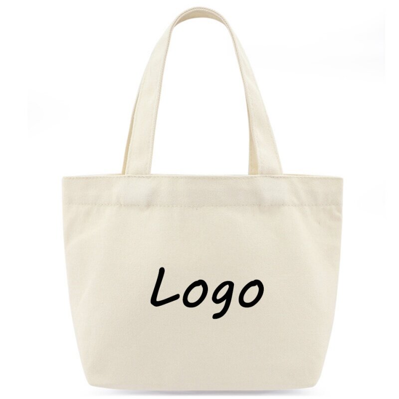 Benutzer definierte Mini-Größe Canvas-Einkaufstasche mit Ihrem eigenen Firmenlogo Werbe-Baumwoll-Einkaufstasche mit wieder verwendbarer Werbe tasche
