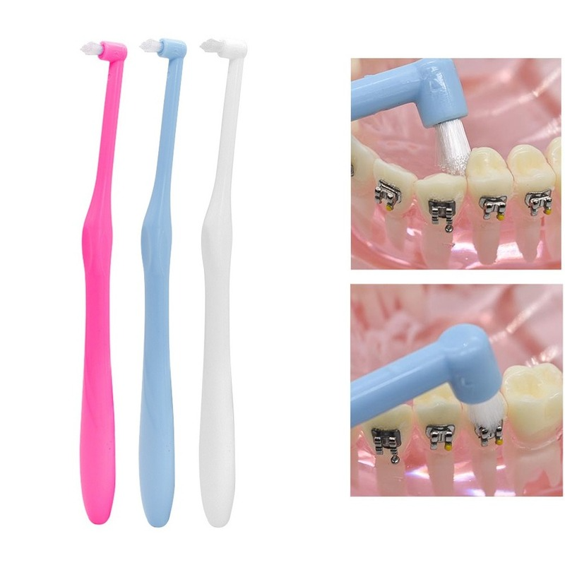 1 pz spazzolino da denti interdentale orale correzione dei capelli morbidi bretelle denti filo interdentale cura dei denti orale spazzolino ortodontico