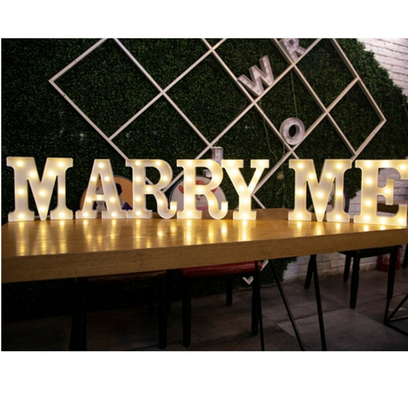 Marry Me Logo LED Light Up Letter regalo di san valentino-Light Up Marry Me Logo con White Warm LED proposta Outdoor Indoor Decor