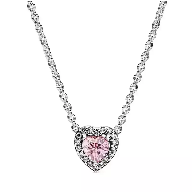 Новое Классическое ожерелье из стерлингового серебра 925 пробы с подвеской в форме сердца разных цветов женское роскошное очаровательное изысканное ювелирное изделие в подарок
