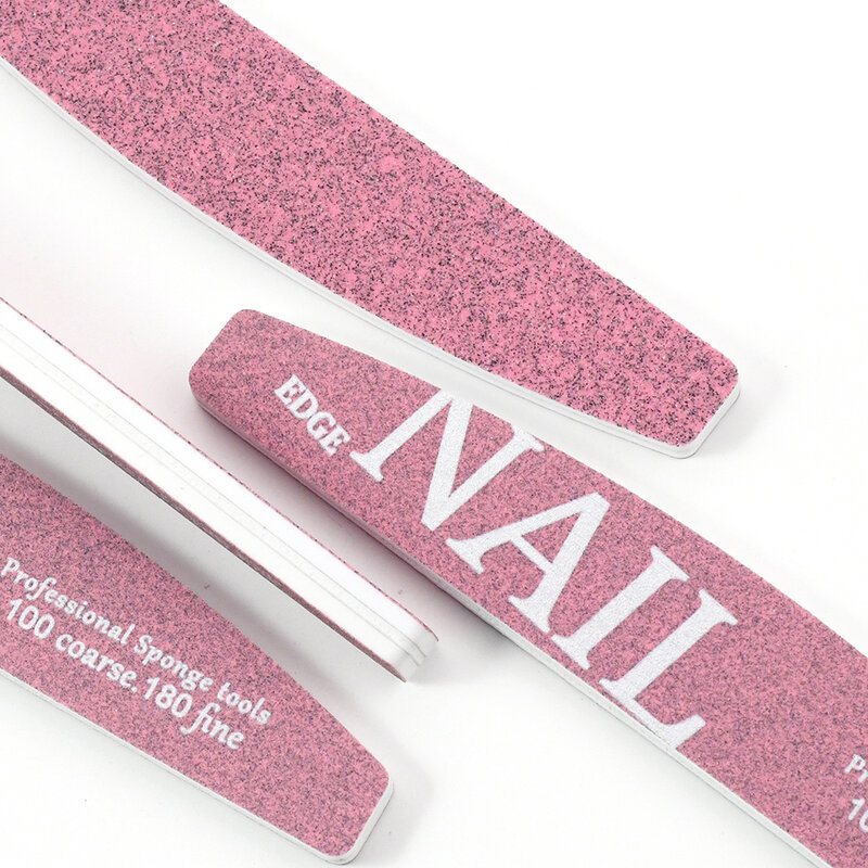 5/10 Pcs/Lot NAIL Pinting Nail Files Bulk Thickening Half Moon Pink Nails File Tools Grit 100/180 Suit Professional/Personal/DIY